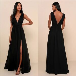 Lulu's Black Backless Maxi Dress